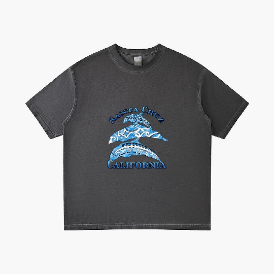 Santa Cruz California Vacation Tribal Dolphins Gradient T Shirts