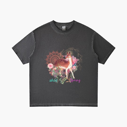 Sweet Deer In Wild Spring - 10 Gradient T Shirts
