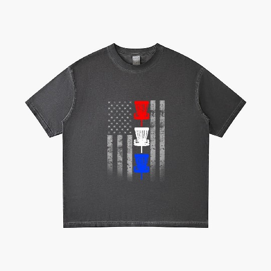 Red White and Blue Disc Golf Flag Gradient T Shirts