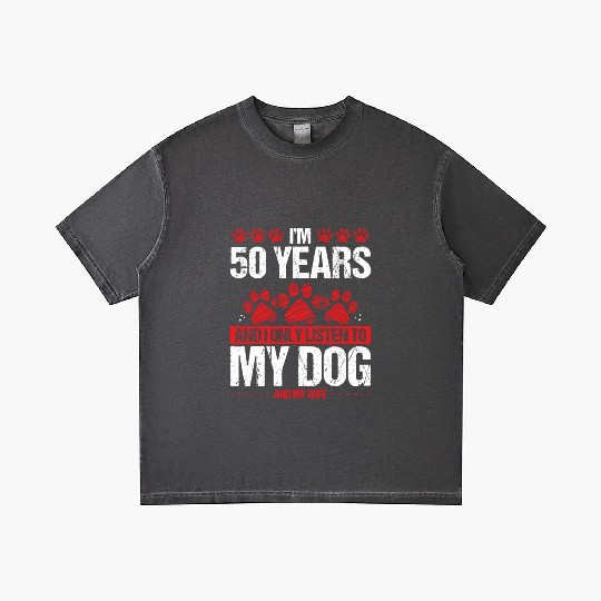50 Year Old Birthday Dog Dad to my Dog 50 Birthday Gradient T Shirts