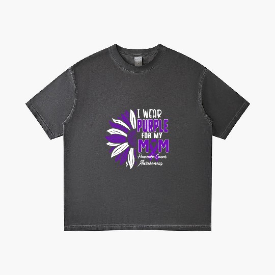 Pancreatic Cancer Gradient T Shirts, I Wear Purple For My Mom