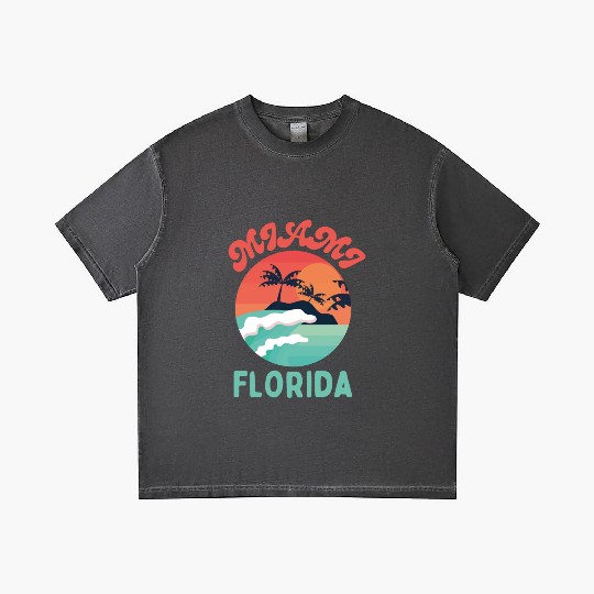 Vintage Miami Beach Florida Beach Tropical Summer Gradient T Shirts