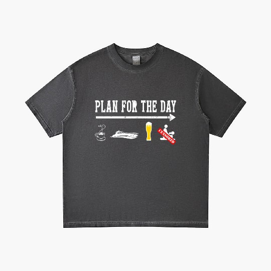 Plan For A Day Drinking Coffee Boating Boat Lover Gradient T Shirts
