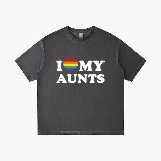 LGBTQ I Love My Aunts Aunties Lesbian Trans Gradient T Shirts