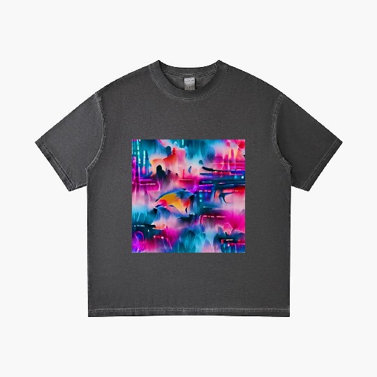 Abstract watercolor pattern in retro neon colors Gradient T Shirts