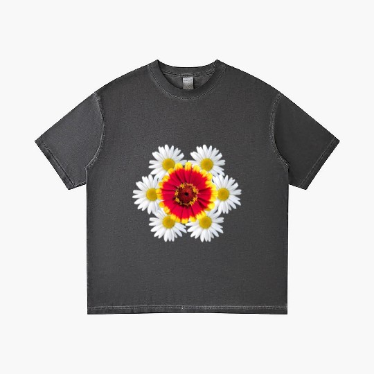 zinnia blossom daisy flower blooms flowerpattern Gradient T Shirts