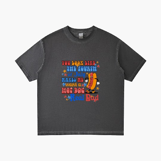 Makes Me Want A Hot Dog Real Bad 4th of July Gradient T Shirts