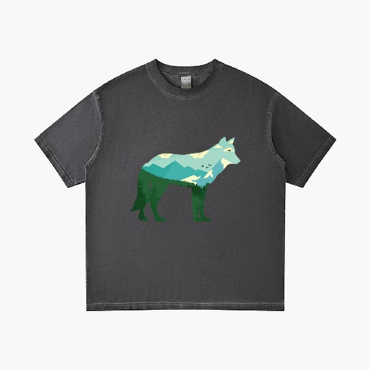 Mountain Wolf Gradient T Shirts