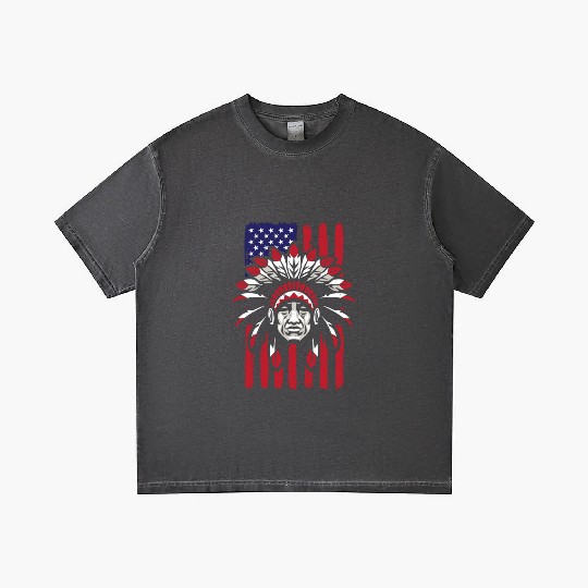 Native American Chief US Flag Indian Gradient T Shirts