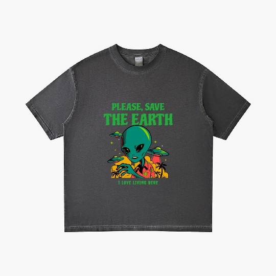 PLEASE, SAVE THE EARTH - I LOVE LIVING HERE Gradient T Shirts