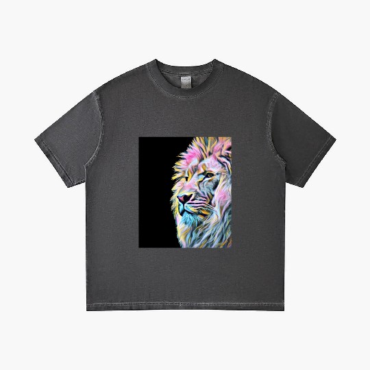 Artistic Colorful Lion Head Wild Animal Gradient T Shirts