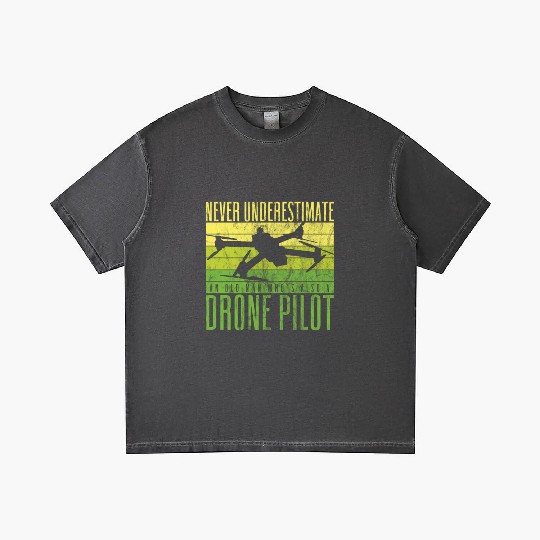 Never Underestimate An Old Man Drone Pilot Quadco Gradient T Shirts