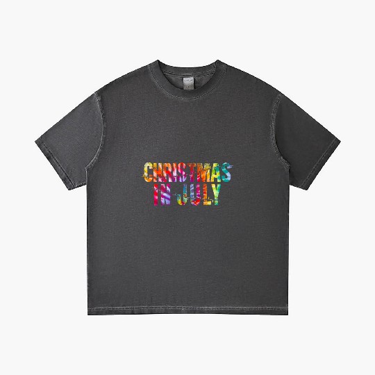 Christmas In July Xmas Tree Lights Santa Beach Gradient T Shirts