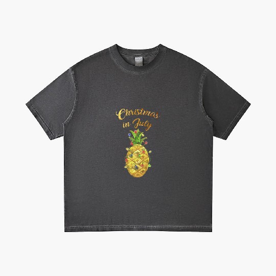 Christmas In July Pineapple Xmas Tree Lights Gradient T Shirts