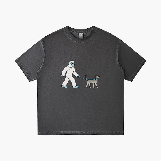 Bigfoot Sasquatch Walking Irish Wolfhound Gradient T Shirts