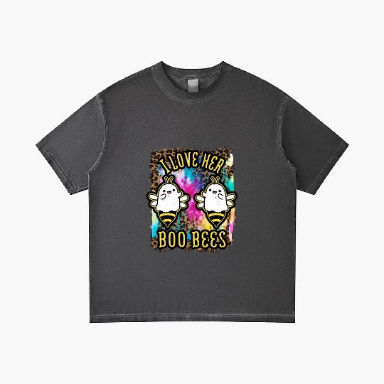 Halloween I love her Boo Bees Tie Dye Gradient T Shirts