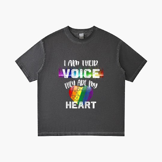 Autism Teacher I Am Their Voice They Are My Heart Gradient T Shirts
