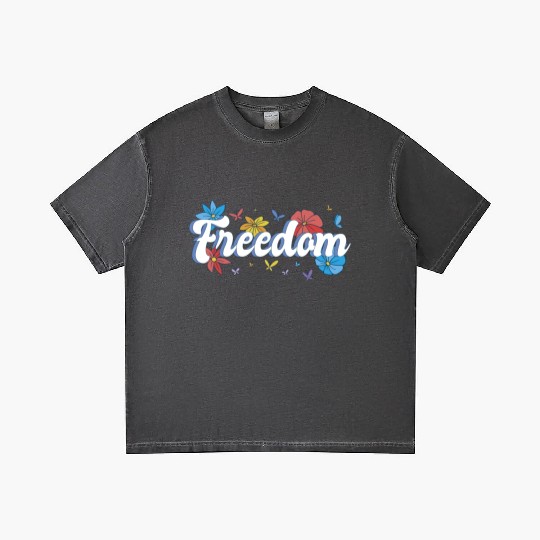 Freedom flowers butterflies liberty design Gradient T Shirts