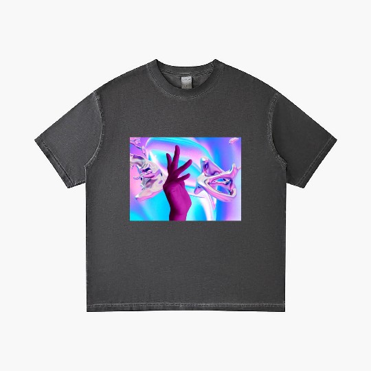 Holographic mystical Aesthetic hand Gradient T Shirts