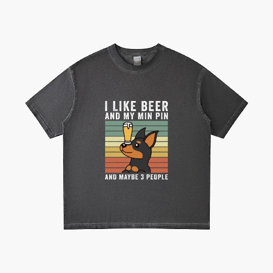 I Like Beer And My Miniature Pinscher Gradient T Shirts
