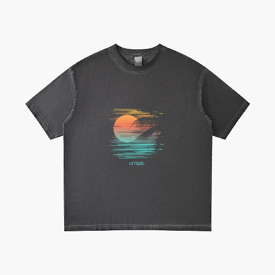 Artistic Israel Palm Tree Vacation Souvenir Gradient T Shirts