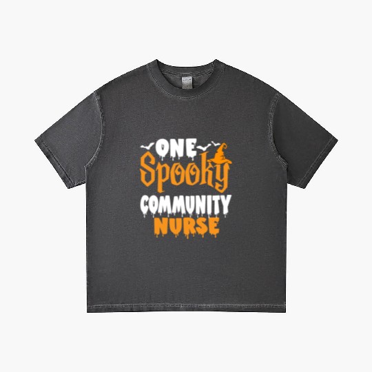 One Spooky Community Nurse Funny Creepy Halloween Gradient T Shirts