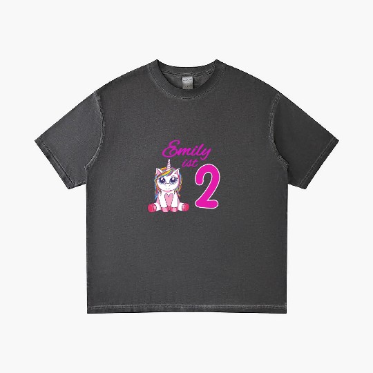 Children's Birthday Party 2 Years Girl Name Emily Gradient T Shirts