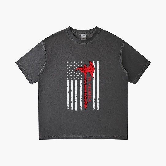 American Viking Axe Flag Til Valhalla Veteran Usa Gradient T Shirts