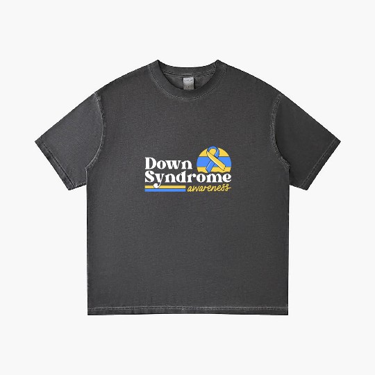 Down Syndrome Awareness Retro Sunset Yellow Blue Gradient T Shirts