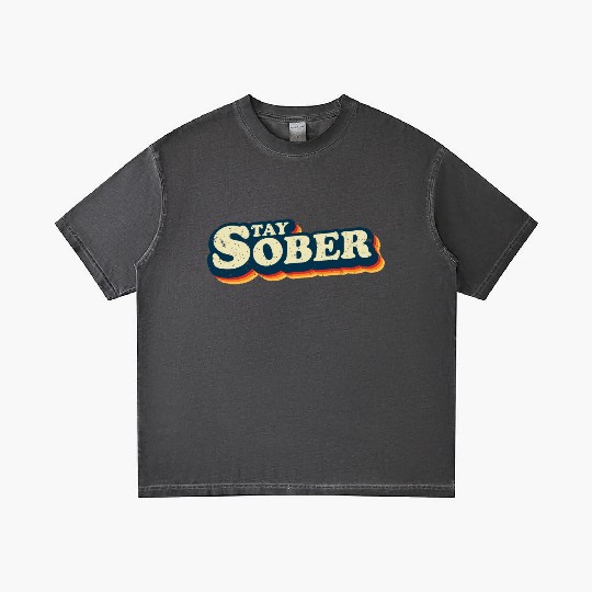 Stay Sober Retro Vintage | Sobriety Gradient T Shirts