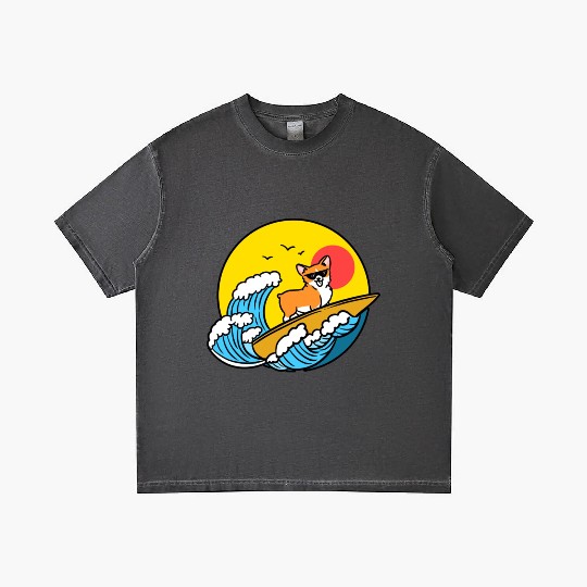 Surfing Corgi for Welsh Corgi Lover Gradient T Shirts