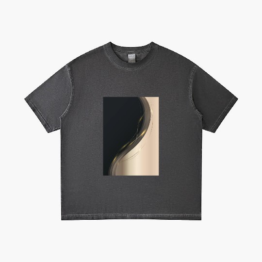 Luxury Elegant Black Gold Wave Gradient T Shirts