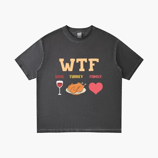 WTF - Wine Turkey Family Gradient T Shirts