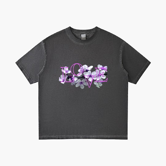 Love Purple Flowers Gradient T Shirts