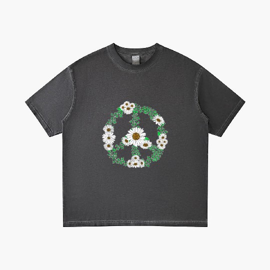 Daisy Peace Sign Wildflower Gardener Hippie Gradient T Shirts