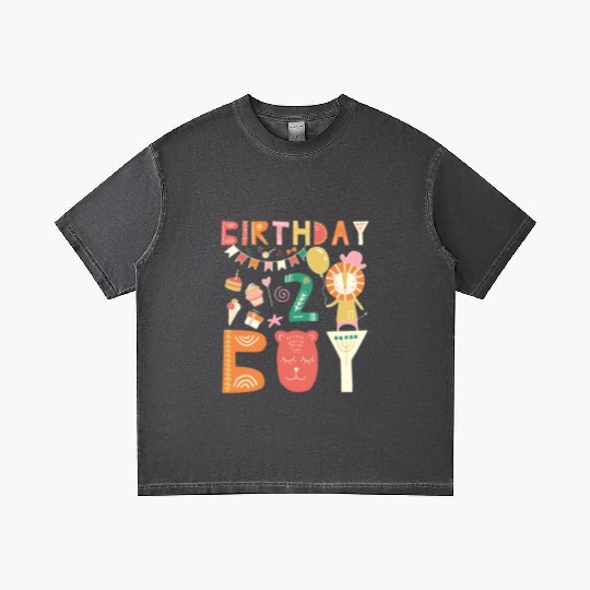 Birthday Boy Toddler Lion cartoon Outfit 2nd Years Gradient T Shirts