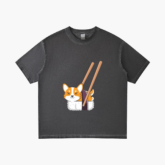 Kawaii Sushi Corgi Roll Lover Gradient T Shirts