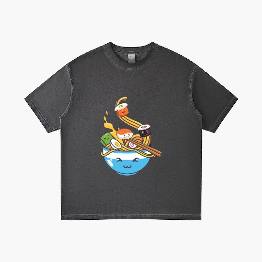 Kawaii Anime Ramen Sushi Gradient T Shirts