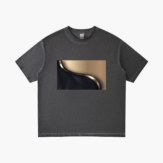 Luxury Elegant Black Gold Wave Gradient T Shirts