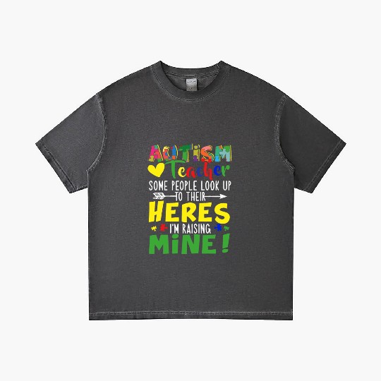 Autism Teacher Some People Look Up To Their Heroes Gradient T Shirts