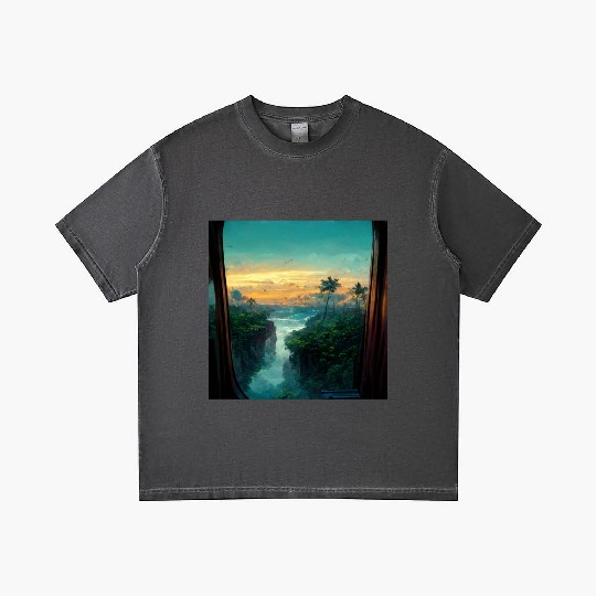 Paradise island painting Gradient T Shirts