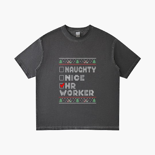 Naughty Nice HR Worker, Matching Christmas Group Gradient T Shirts