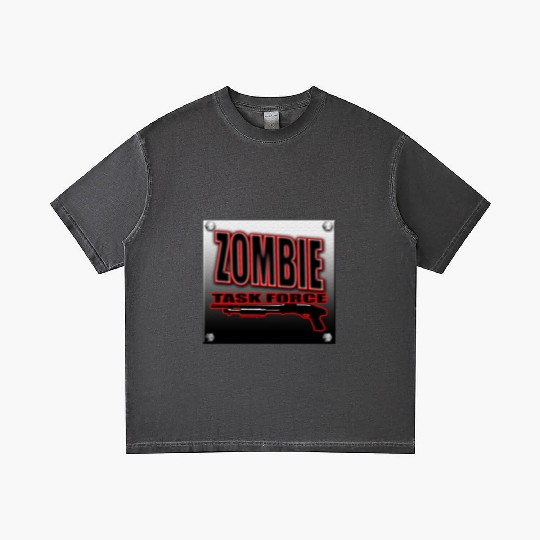 Zombie Task Force Worn Metal Sign Undead shooter Gradient T Shirts