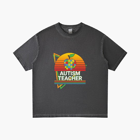 Autism Teacher Retro Gradient T Shirts