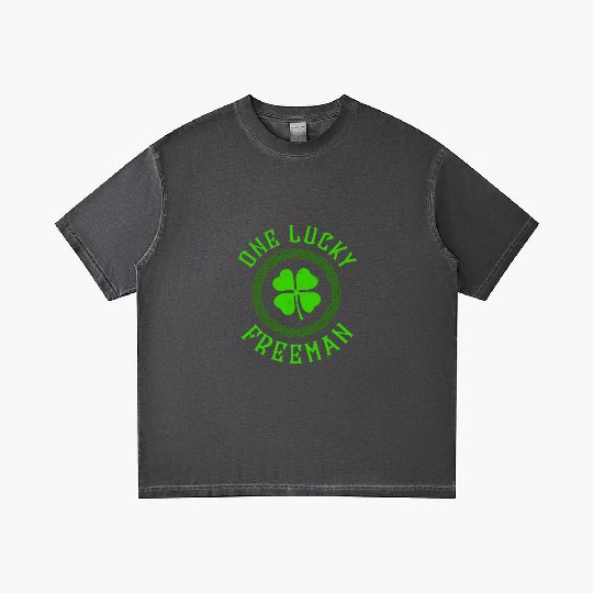 One Lucky Freeman Irish Family Four Leaf Clover Gradient T Shirts