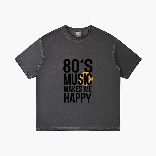 80s Music Makes Happy Music Lover Retro Musician Gradient T Shirts