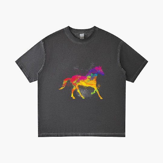Horse Lover Equestrian Horse Jockey Fan Polygon Gradient T Shirts