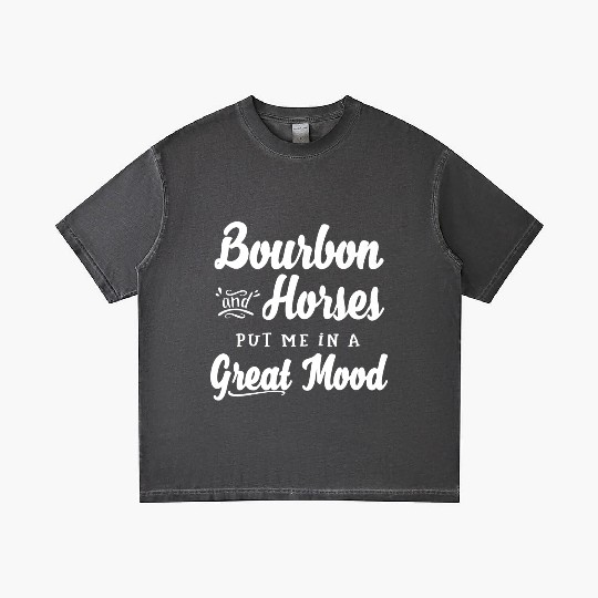 Mens Bourbon and Horses Great Mood Fun Kentucky Gradient T Shirts