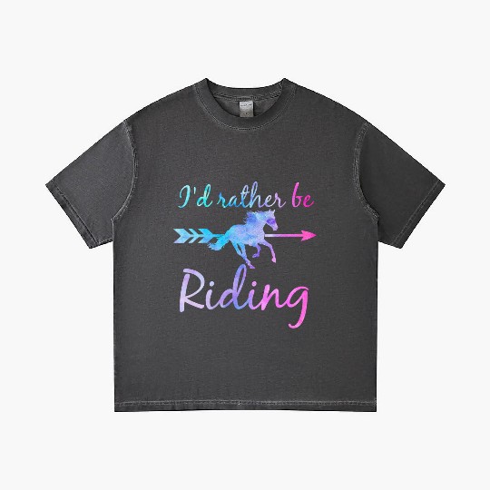 ID RATHER BE RIDING Horse Lover Funny Equestrian Gradient T Shirts