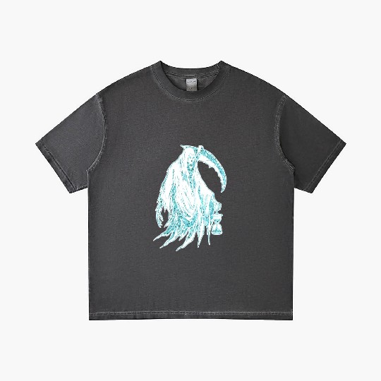 Funny Haloween Green Grim Reaper Costume Gradient T Shirts